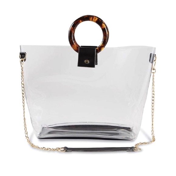 Mud Pie Handbags - MUD PIE | Clear Stadium Tote Shoulder Bag